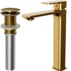 Karran Venda 1.2 GPM Single Lever Handle Lead-free Brass ADA Bathroom Faucet, Vessel, Gold, KBF512G