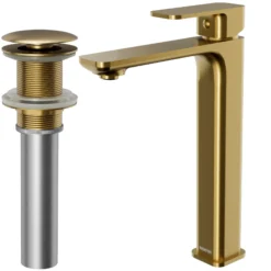 Karran Venda 1.2 GPM Single Lever Handle Lead-free Brass ADA Bathroom Faucet, Vessel, Brushed Gold, KBF512BG