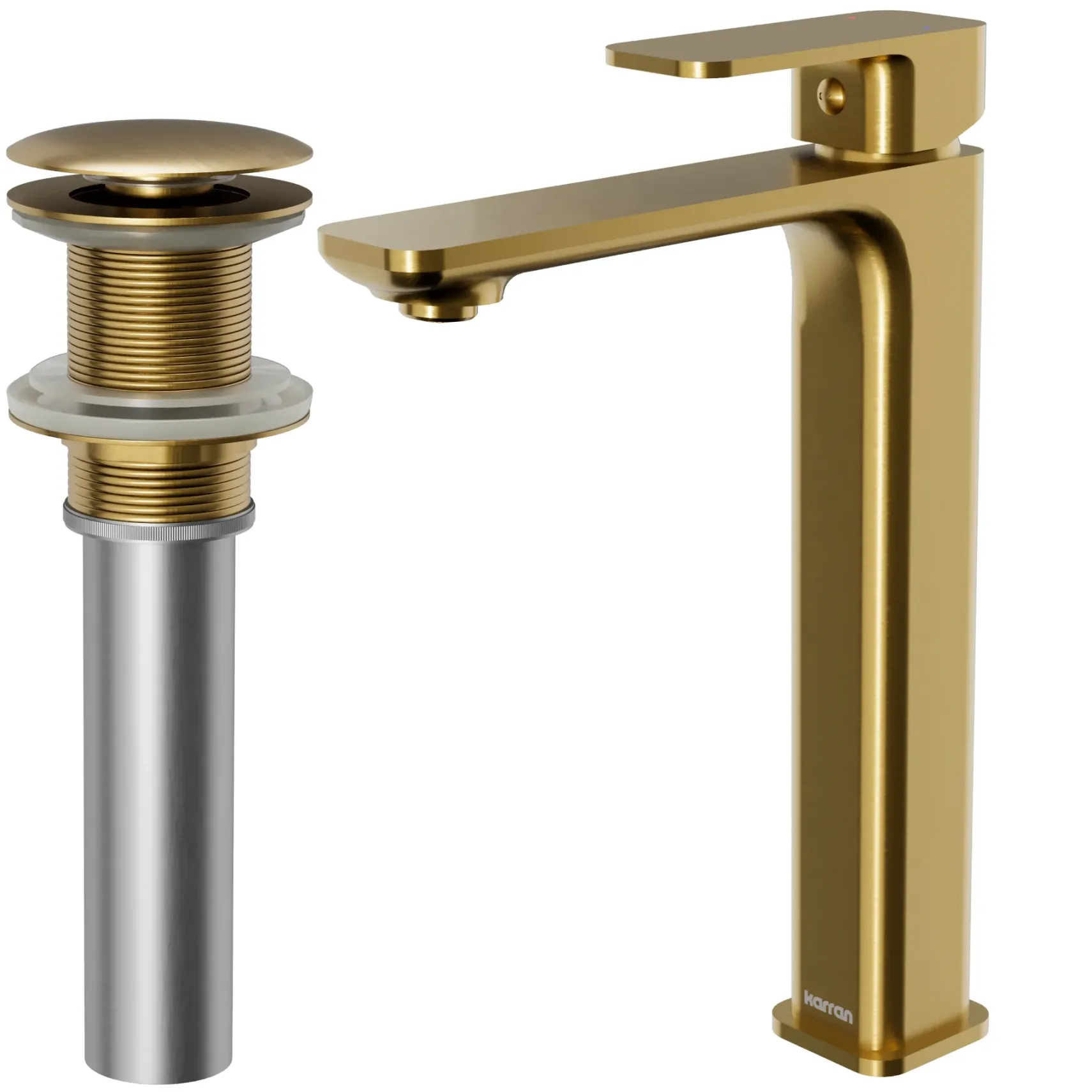 Karran Venda 1.2 GPM Single Lever Handle Lead-free Brass ADA Bathroom Faucet, Vessel, Brushed Gold, KBF512BG