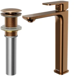 Karran Venda 1.2 GPM Single Lever Handle Lead-free Brass ADA Bathroom Faucet, Vessel, Brushed Copper, KBF512BC