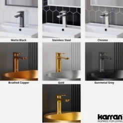 Karran Venda 1.2 GPM Single Lever Handle Lead-free Brass ADA Bathroom Faucet, Basin, Brushed Copper, KBF510BC