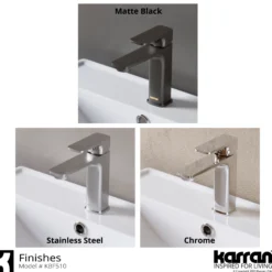 Karran Venda 1.2 GPM Single Lever Handle Lead-free Brass ADA Bathroom Faucet, Basin, Stainless Steel, KBF510SS