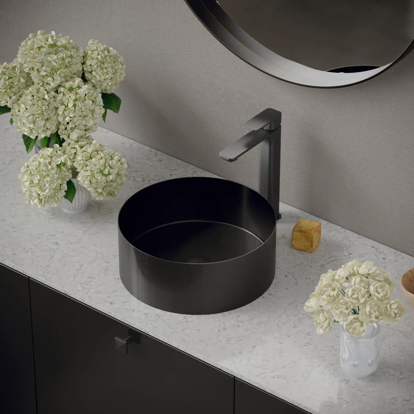 Karran Venda 1.2 GPM Single Lever Handle Lead-free Brass ADA Bathroom Faucet, Vessel, Gunmetal Grey, KBF512GG