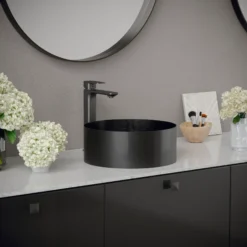 Karran Venda 1.2 GPM Single Lever Handle Lead-free Brass ADA Bathroom Faucet, Vessel, Gunmetal Grey, KBF512GG