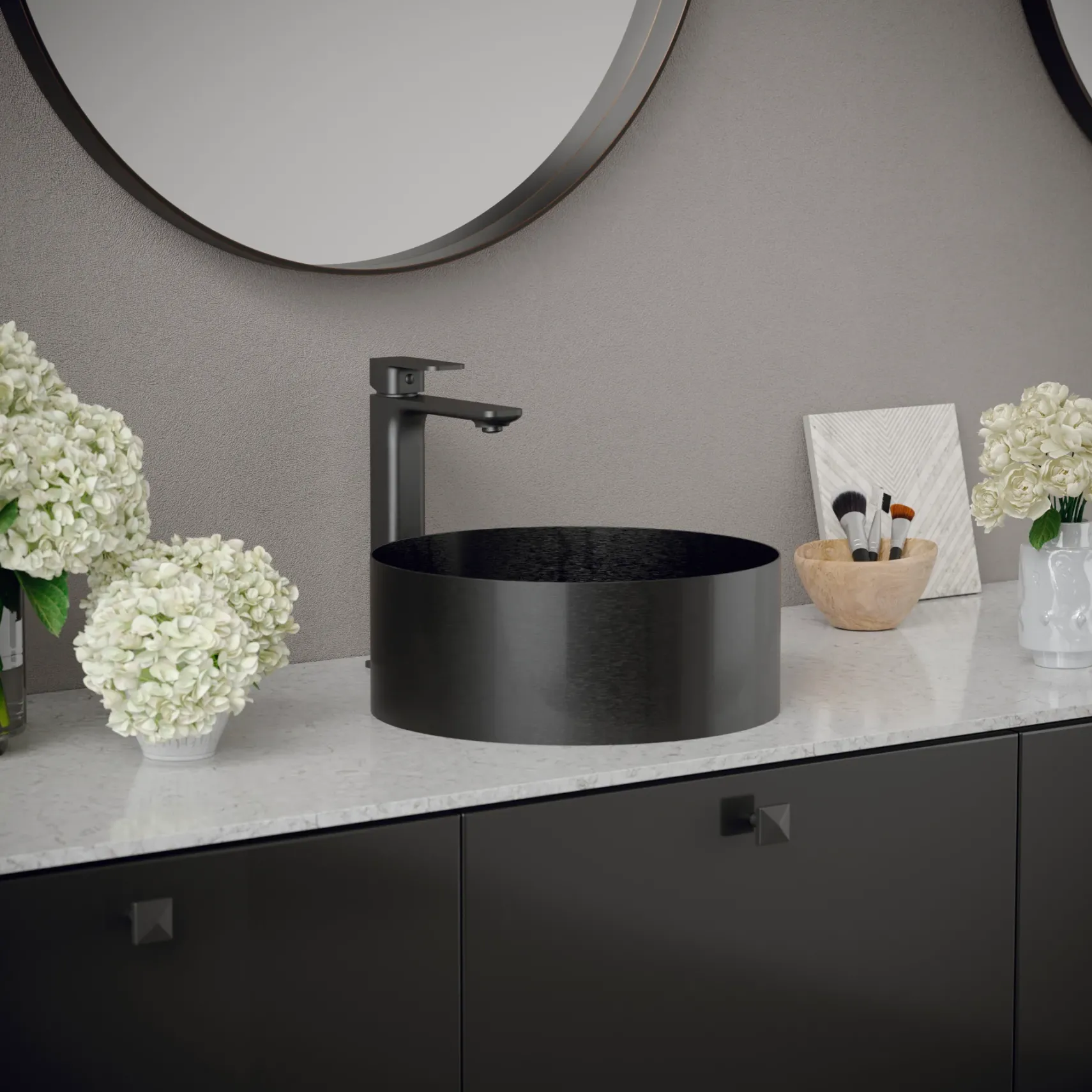 Karran Venda 1.2 GPM Single Lever Handle Lead-free Brass ADA Bathroom Faucet, Vessel, Gunmetal Grey, KBF512GG