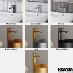 Karran Venda 1.2 GPM Single Lever Handle Lead-free Brass ADA Bathroom Faucet, Vessel, Gunmetal Grey, KBF512GG