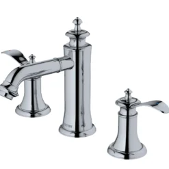 Karran Vineyard 1.2 GPM Double Lever Handle Lead-free Brass ADA Bathroom Faucet, Widespread, Chrome, KBF474C