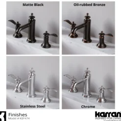 Karran Vineyard 1.2 GPM Double Lever Handle Lead-free Brass ADA Bathroom Faucet, Widespread, Oil Rubbed Bronze, KBF474ORB