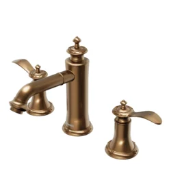 Karran Vineyard 1.2 GPM Double Lever Handle Lead-free Brass ADA Bathroom Faucet, Widespread, Brushed Copper, KBF474BC