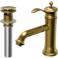 Karran Vineyard 1.2 GPM Single Lever Handle Lead-free Brass ADA Bathroom Faucet, Basin, Gold, KBF470G