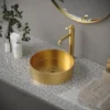Karran Vineyard 1.2 GPM Single Lever Handle Lead-free Brass ADA Bathroom Faucet, Vessel, Brushed Gold, KBF472BG