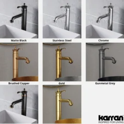 Karran Vineyard 1.2 GPM Single Lever Handle Lead-free Brass ADA Bathroom Faucet, Vessel, Brushed Gold, KBF472BG