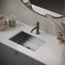 Karran Vineyard 1.2 GPM Single Lever Handle Lead-free Brass ADA Bathroom Faucet, Basin, Gunmetal Grey, KBF470GG
