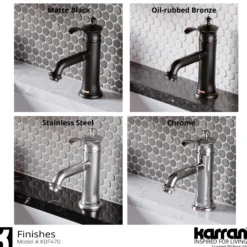 Karran Vineyard 1.2 GPM Single Lever Handle Lead-free Brass ADA Bathroom Faucet, Basin, Chrome, KBF470C