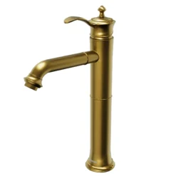 Karran Vineyard 1.2 GPM Single Lever Handle Lead-free Brass ADA Bathroom Faucet, Vessel, Gold, KBF472G