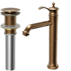 Karran Vineyard 1.2 GPM Single Lever Handle Lead-free Brass ADA Bathroom Faucet, Vessel, Brushed Copper, KBF472BC