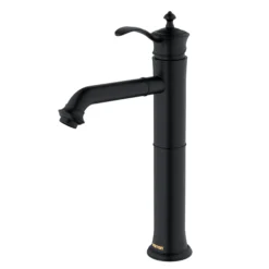 Karran Vineyard 1.2 GPM Single Lever Handle Lead-free Brass ADA Bathroom Faucet, Vessel, Matte Black, KBF472MB