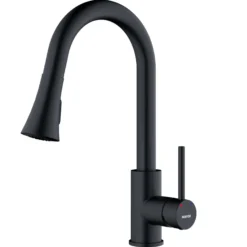 Karran Weybridge 1.8 GPM Single Lever Handle Lead-free Brass ADA Kitchen Faucet, Pull-Down Kitchen, Matte Black, KKF240MB