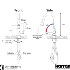 Karran Weybridge 1.8 GPM Single Lever Handle Lead-free Brass ADA Kitchen Faucet, Pull-Down Kitchen, Stainless Steel, KKF240SD25SS