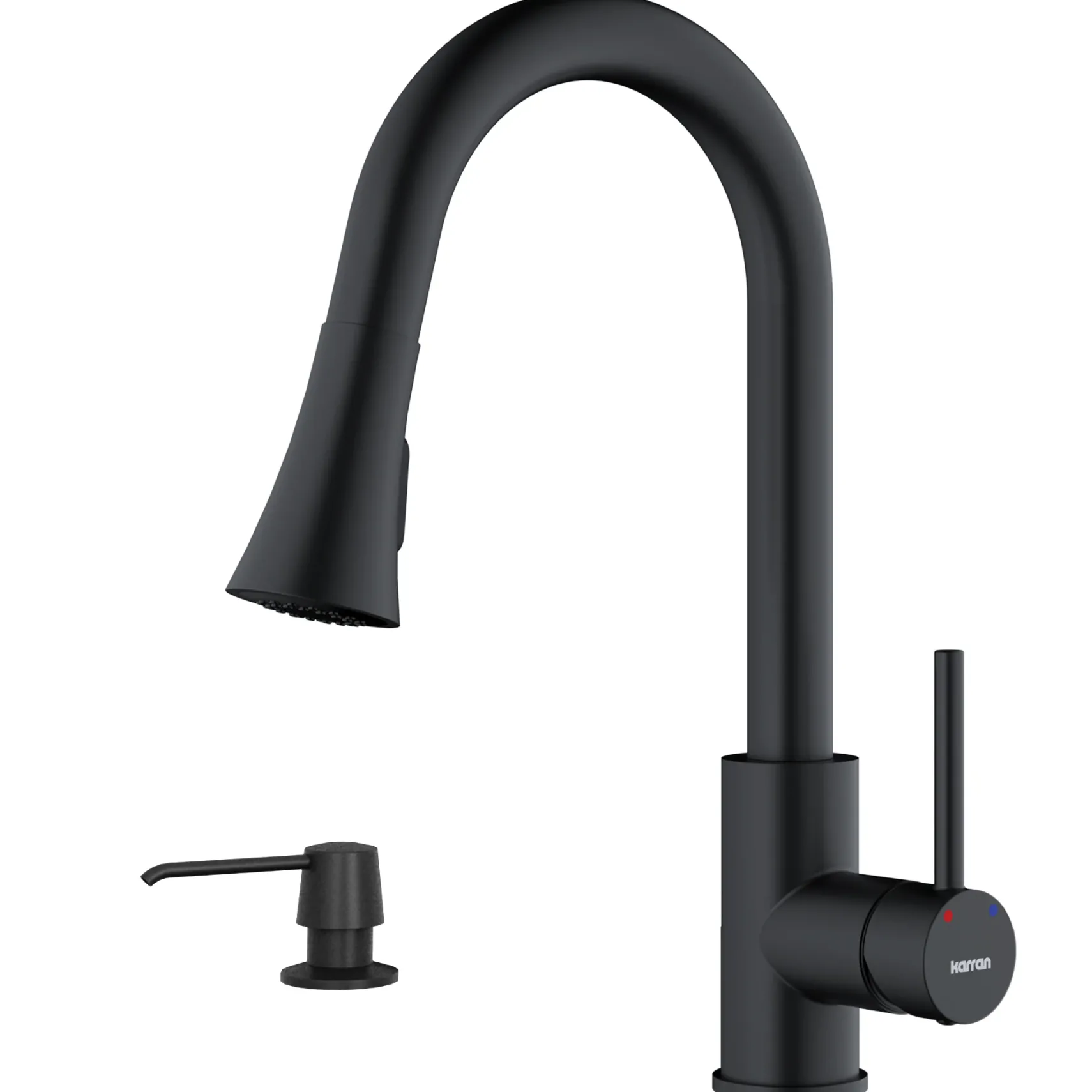 Karran Weybridge 1.8 GPM Single Lever Handle Lead-free Brass ADA Kitchen Faucet, Pull-Down Kitchen, Matte Black, KKF240SD25MB