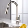 Karran Weybridge Single Lever Handle Lead-free Brass ADA Kitchen Faucet, Pull Down, Stainless Steel, KKF240SS