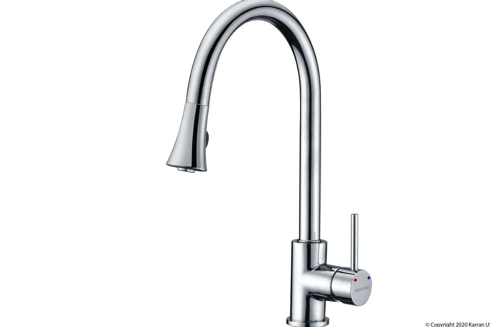 Karran Weybridge Single Lever Handle Lead-free Brass ADA Kitchen Faucet, Pull Down, Chrome, KKF240C