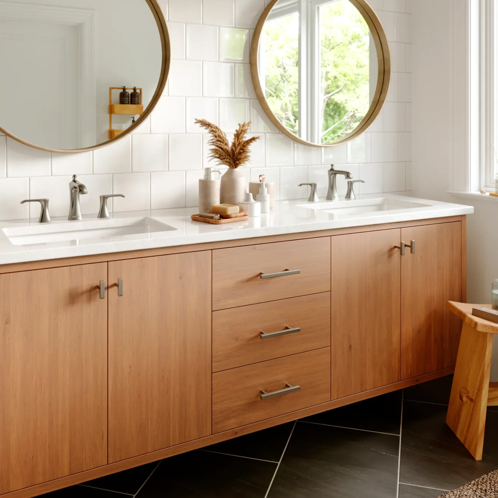 Karran Woodburn 1.2 GPM Double Lever Handle Lead-free Brass ADA Bathroom Faucet, Widespread, Stainless Steel, KBF414SS