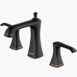 Karran Woodburn 1.2 GPM Double Lever Handle Lead-free Brass ADA Bathroom Faucet, Widespread, Oil Rubbed Bronze, KBF414ORB