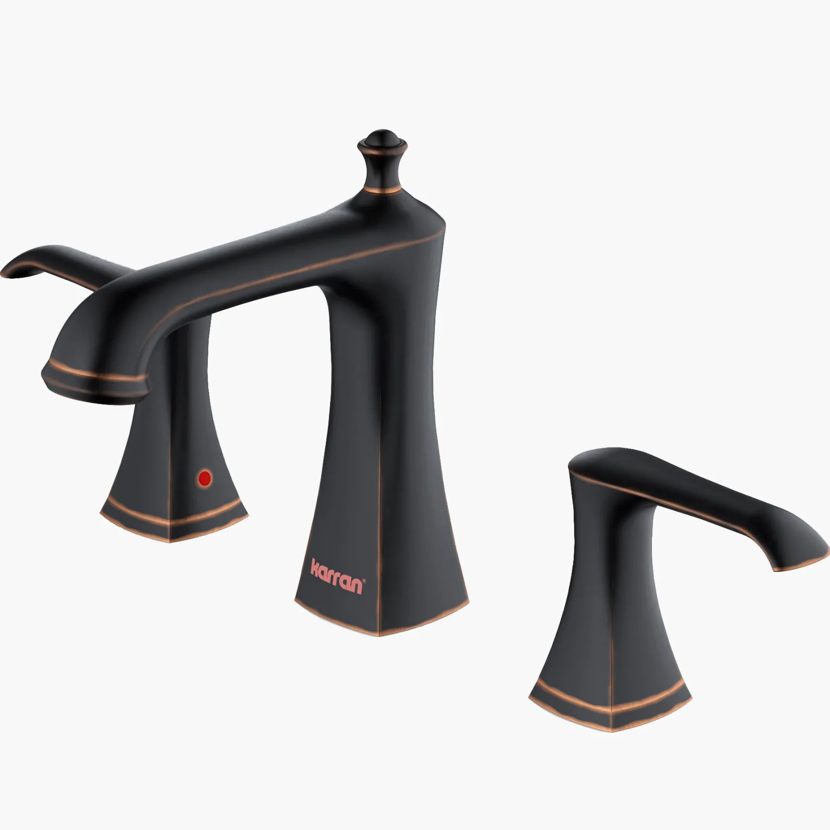 Karran Woodburn 1.2 GPM Double Lever Handle Lead-free Brass ADA Bathroom Faucet, Widespread, Oil Rubbed Bronze, KBF414ORB