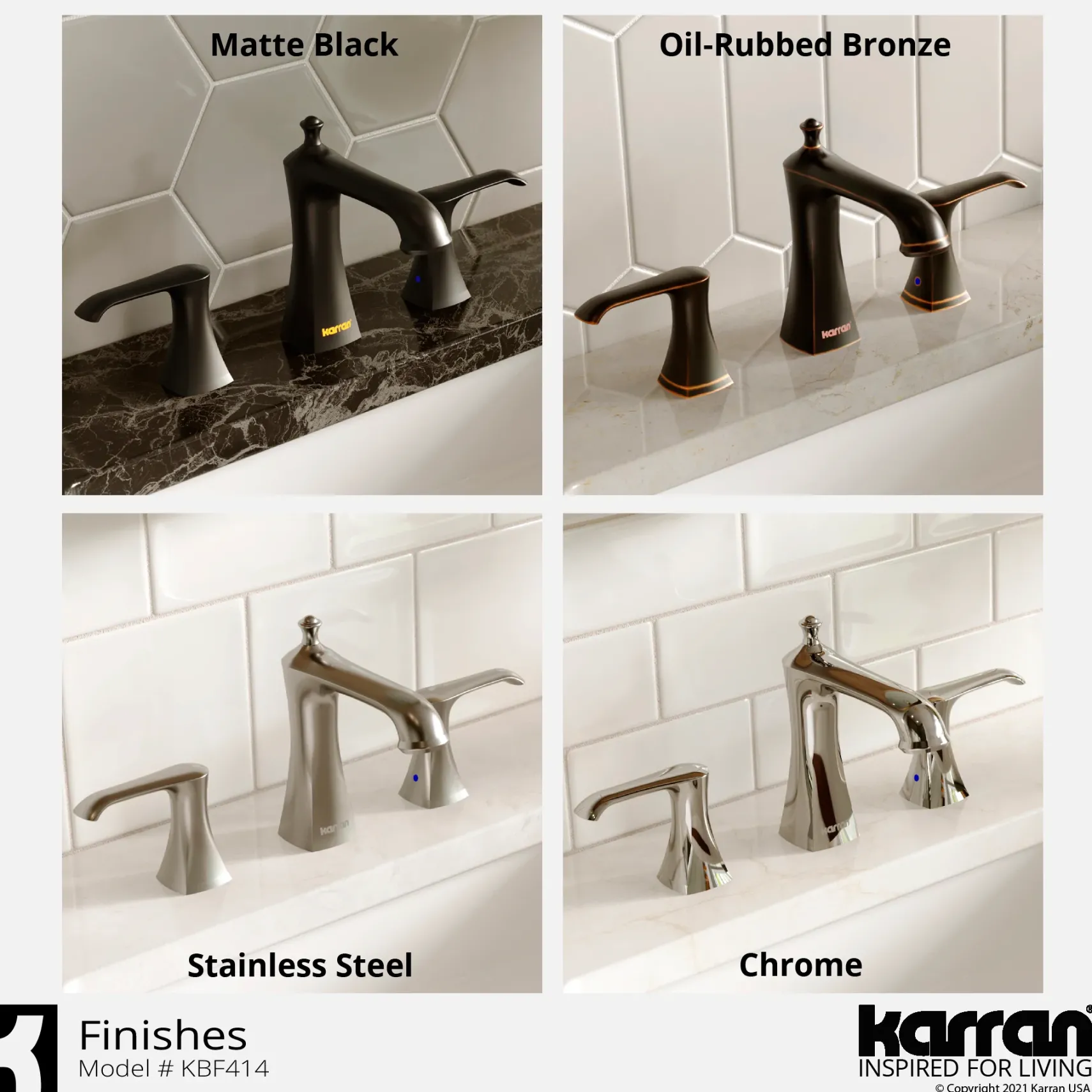 Karran Woodburn 1.2 GPM Double Lever Handle Lead-free Brass ADA Bathroom Faucet, Widespread, Oil Rubbed Bronze, KBF414ORB