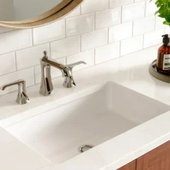 Karran Woodburn 1.2 GPM Double Lever Handle Lead-free Brass ADA Bathroom Faucet, Widespread, Chrome, KBF414C