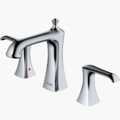 Karran Woodburn 1.2 GPM Double Lever Handle Lead-free Brass ADA Bathroom Faucet, Widespread, Chrome, KBF414C
