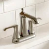 Karran Woodburn 1.2 GPM Double Lever Handle Lead-free Brass ADA Bathroom Faucet, Centerset, Stainless Steel, KBF416SS