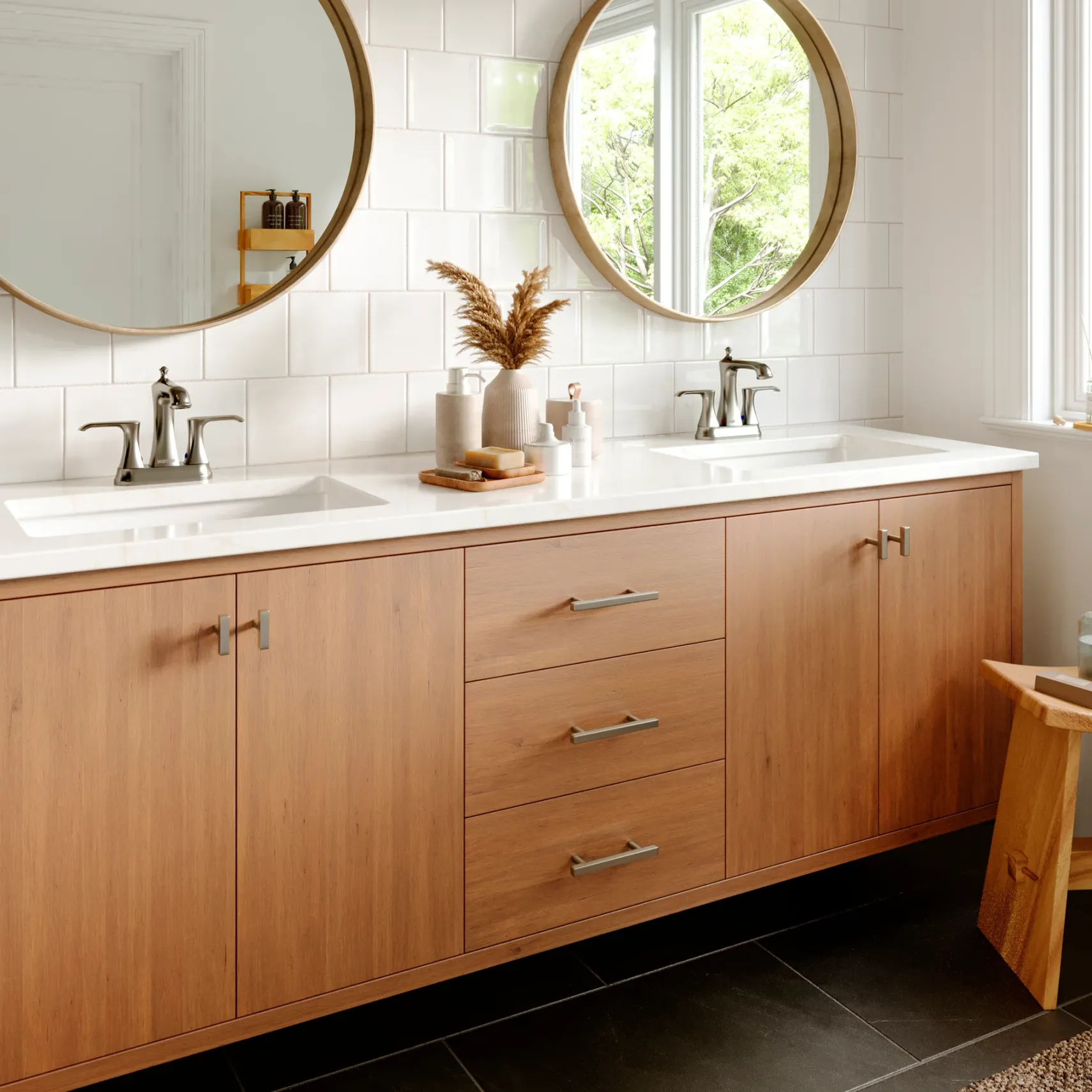 Karran Woodburn 1.2 GPM Double Lever Handle Lead-free Brass ADA Bathroom Faucet, Centerset, Stainless Steel, KBF416SS