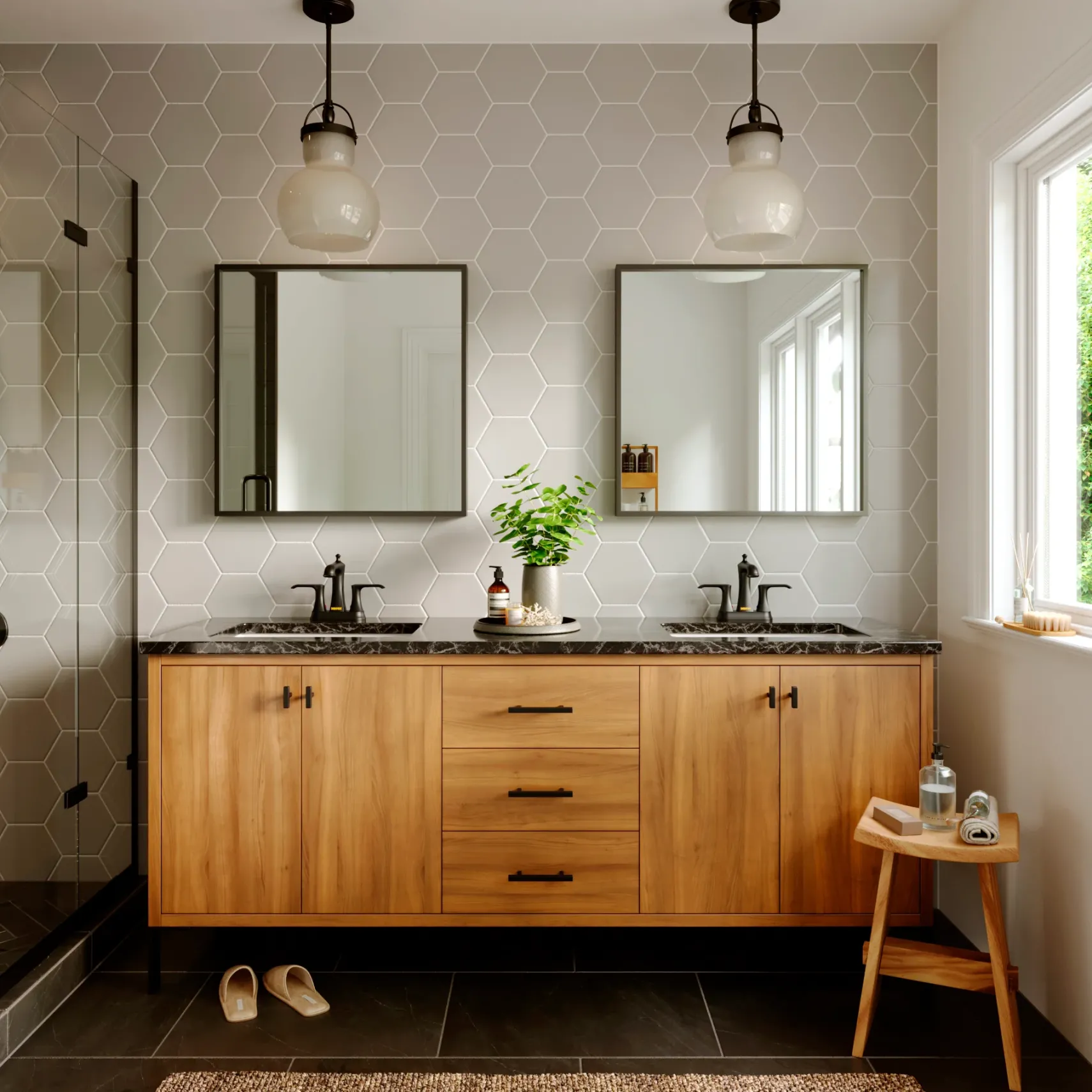 Karran Woodburn 1.2 GPM Double Lever Handle Lead-free Brass ADA Bathroom Faucet, Centerset, Matte Black, KBF416MB