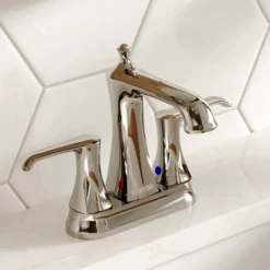 Karran Woodburn 1.2 GPM Double Lever Handle Lead-free Brass ADA Bathroom Faucet, Centerset, Chrome, KBF416C