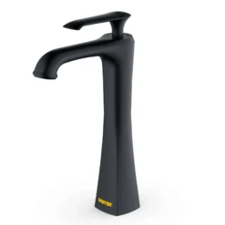 Karran Woodburn 1.2 GPM Single Lever Handle Lead-free Brass ADA Bathroom Faucet, Vessel, Matte Black, KBF412MB
