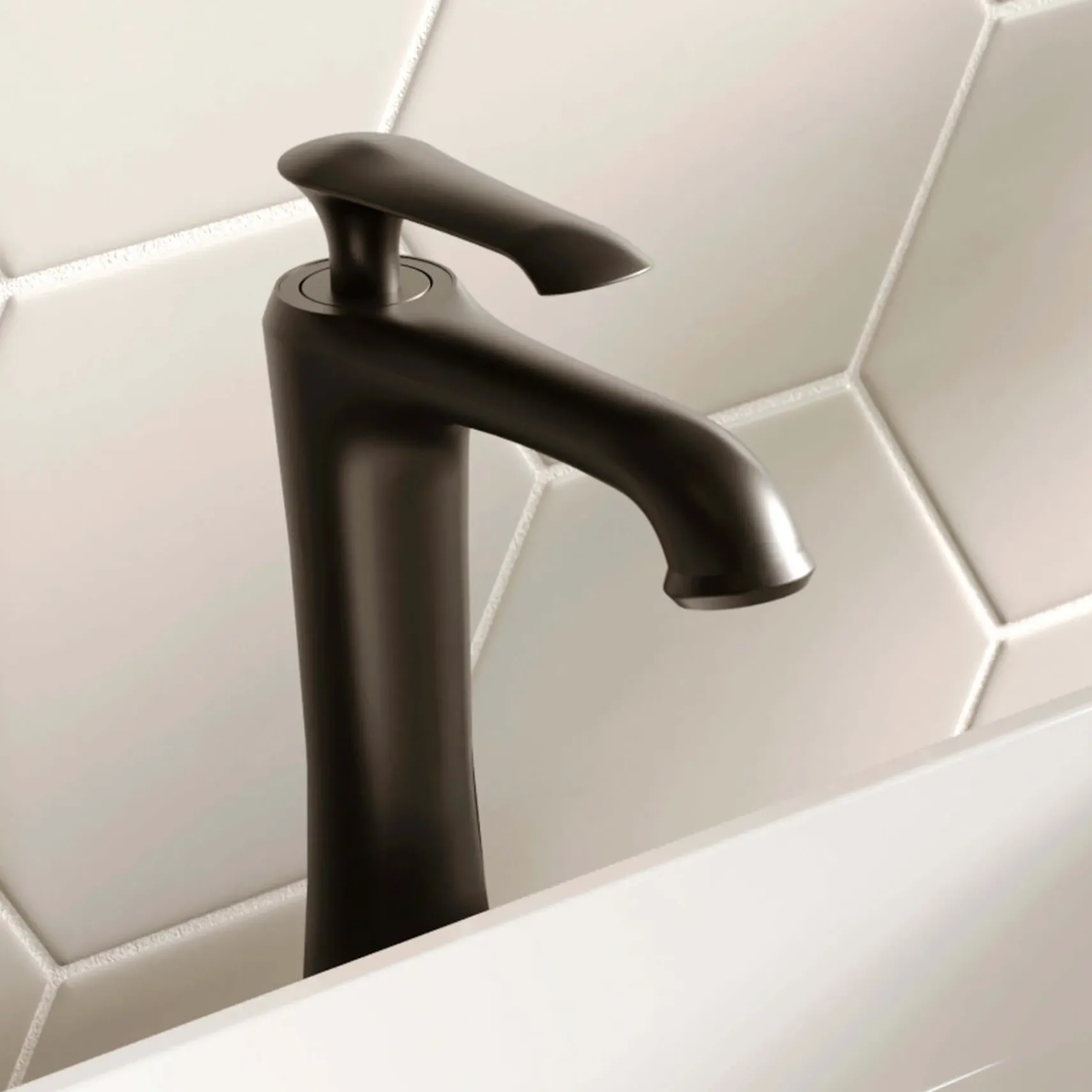 Karran Woodburn 1.2 GPM Single Lever Handle Lead-free Brass ADA Bathroom Faucet, Vessel, Matte Black, KBF412MB