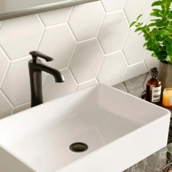 Karran Woodburn 1.2 GPM Single Lever Handle Lead-free Brass ADA Bathroom Faucet, Vessel, Matte Black, KBF412MB