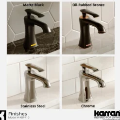 Karran Woodburn 1.2 GPM Single Lever Handle Lead-free Brass ADA Bathroom Faucet, Basin, Stainless Steel, KBF410SS