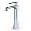 Karran Woodburn 1.2 GPM Single Lever Handle Lead-free Brass ADA Bathroom Faucet, Vessel, Stainless Steel, KBF412SS