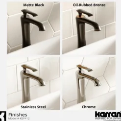 Karran Woodburn 1.2 GPM Single Lever Handle Lead-free Brass ADA Bathroom Faucet, Vessel, Stainless Steel, KBF412SS