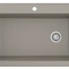 Karran 33" Drop In/Topmount Quartz Composite Kitchen Sink, Concrete, QT-670-CN