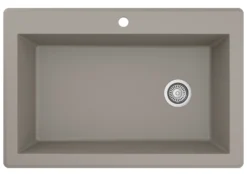 Karran 33" Drop In/Topmount Quartz Composite Kitchen Sink, Concrete, QT-670-CN