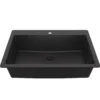 Karran 33" Drop In/Topmount Quartz Composite Kitchen Sink, Black, QT-812-BL