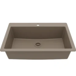 Karran 33" Drop In/Topmount Quartz Composite Kitchen Sink, Concrete, QT-812-CN