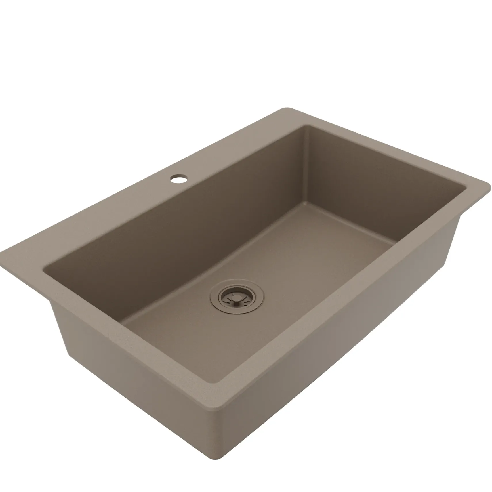 Karran 33" Drop In/Topmount Quartz Composite Kitchen Sink, Concrete, QT-812-CN