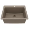 Karran 25" Drop In/Topmount Quartz Composite Kitchen Sink, Concrete, QT-820-CN