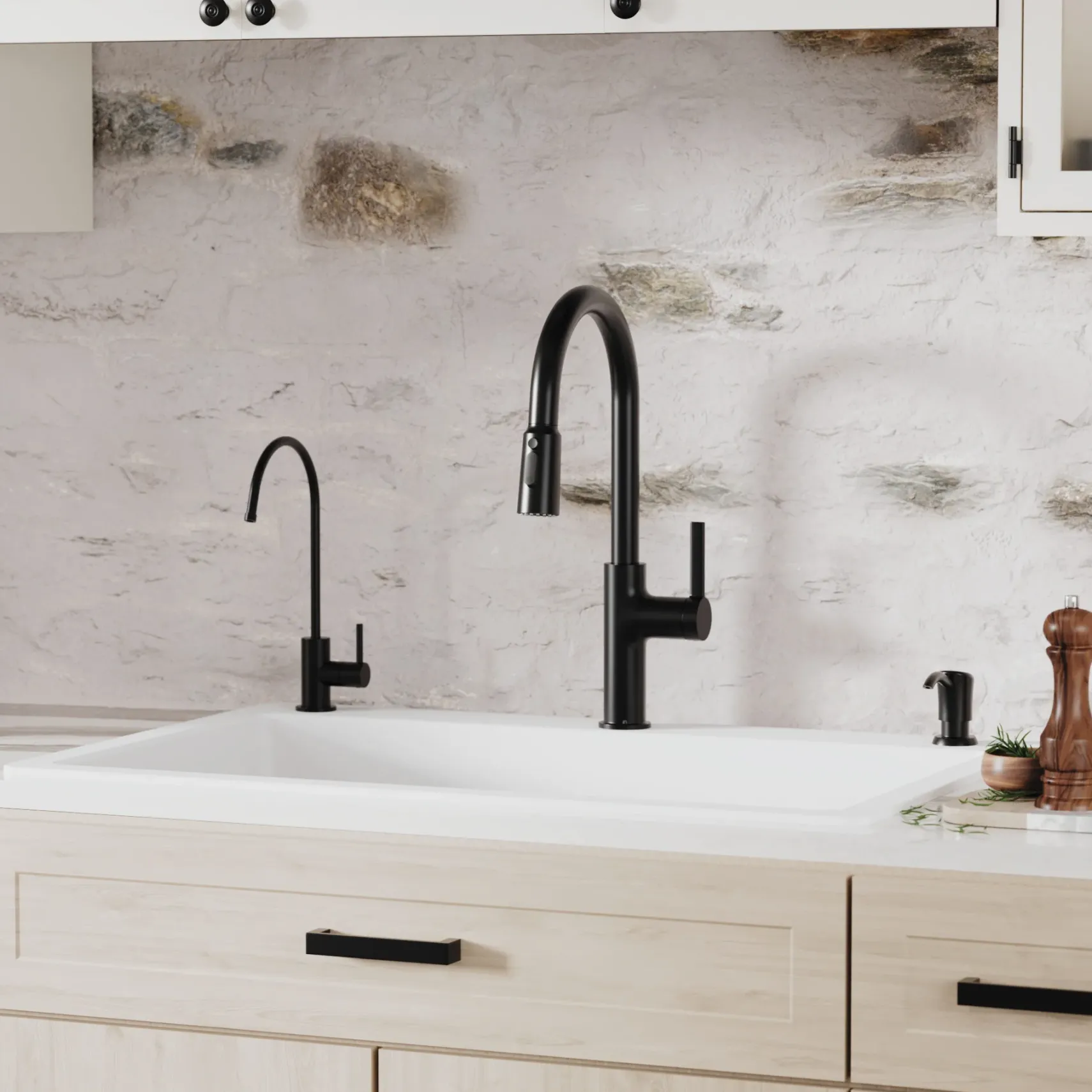 Karran 33" Drop In/Topmount Quartz Composite Kitchen Sink with Accessories, 50/50 Double Bowl, White, QT-810-WH-PK1