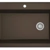 Karran 33" Drop In/Topmount Quartz Composite Kitchen Sink, Brown, QT-670-BR